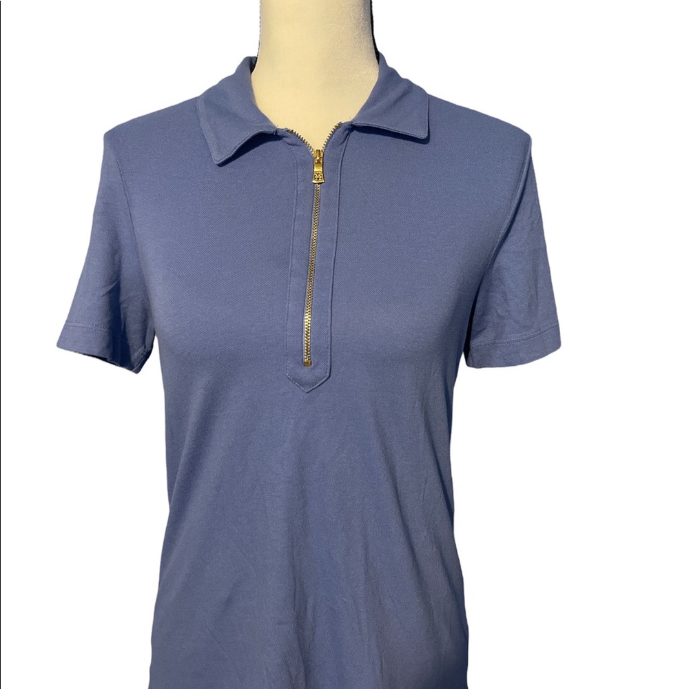 Tory Burch short sleeve zipper Polo Sz S